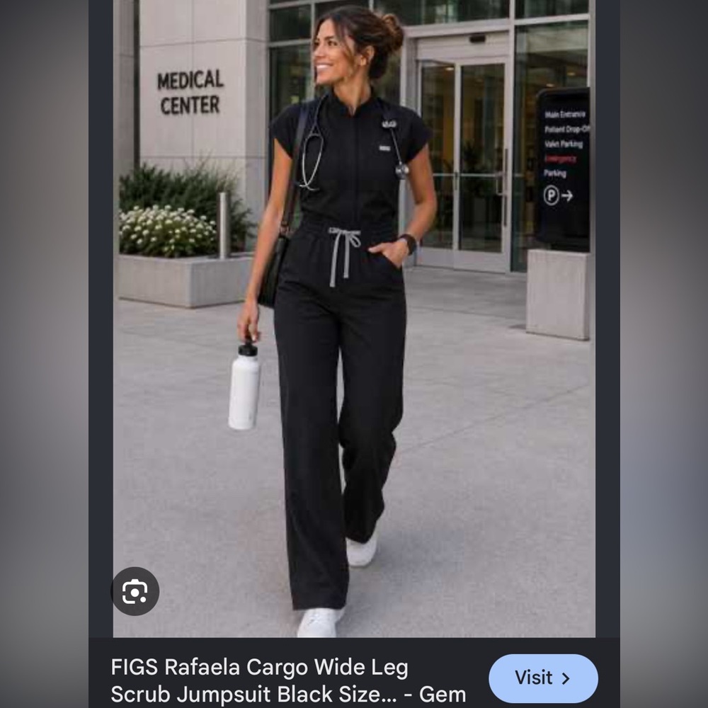 FIGS scrubs wide leg Rafaela wide leg jump suit size medium
